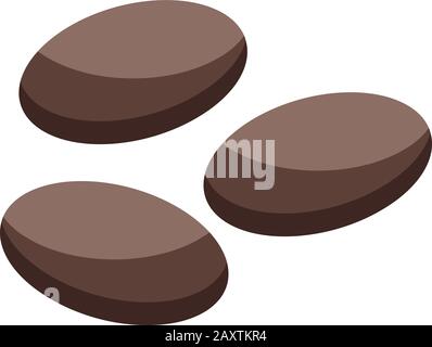 Cocoa beans icon, isometric style Stock Vector