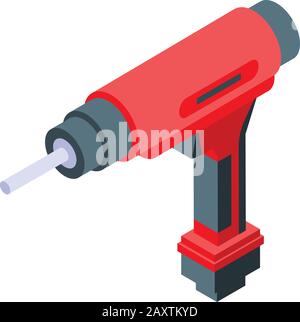 Electric drilling machine icon, isometric style Stock Vector