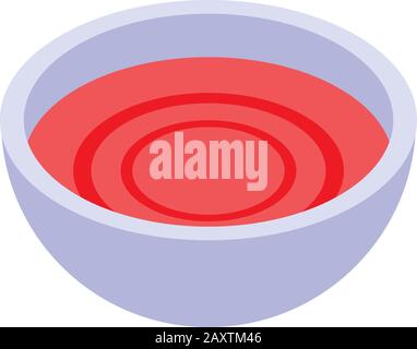 Burger tomato sauce icon, isometric style Stock Vector