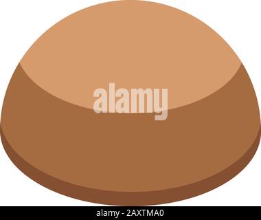 Burger bun cap icon, isometric style Stock Vector