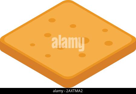 Biscuit icon, isometric style Stock Vector