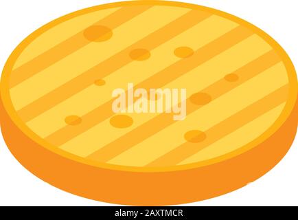 Fried bun icon, isometric style Stock Vector