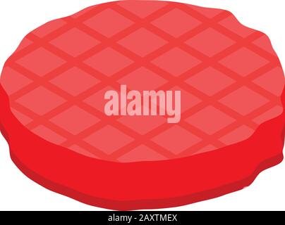 Burger cutlet icon, isometric style Stock Vector