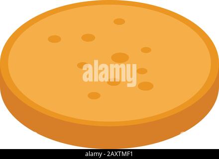 Middle burger bun icon, isometric style Stock Vector