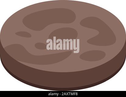 Brown burger bun icon, isometric style Stock Vector