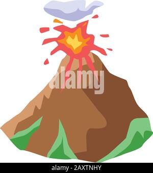 Eruption volcano icon, isometric style Stock Vector