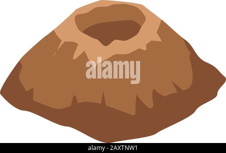 Erupted volcano icon, isometric style Stock Vector