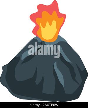 Exploding volcano icon, isometric style Stock Vector