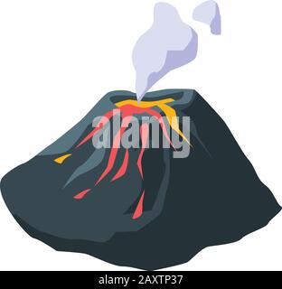 Natural volcano icon, isometric style Stock Vector