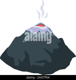 Burning volcano icon, isometric style Stock Vector
