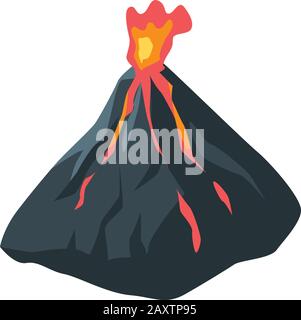 Island volcano icon, isometric style Stock Vector