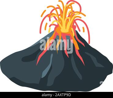 Danger volcano icon, isometric style Stock Vector