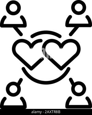 Neuromarketing group icon, outline style Stock Vector