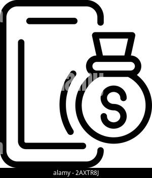 Smartphone tax icon, outline style Stock Vector Image & Art - Alamy