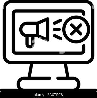 No online marketing icon, outline style Stock Vector