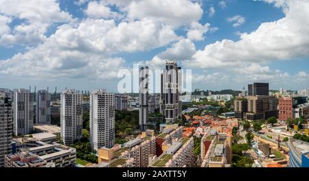 SINGAPORE – 5 JAN – 2020 - High rise panorama of the skyline at Tanjong Pagar, Singapore, Southeast Asia, showing residential flats, condominiums, off Stock Photo