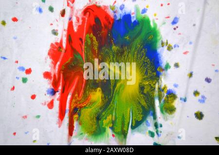 isolated large patches spots blots of splash of mixed colors on a white background Stock Photo