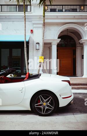 Convertible Ferrari in Naples, Florida luxury lifestyle Stock Photo