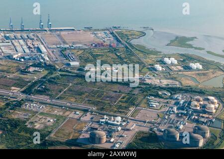 aerial view of Isle of Grain in Kent, UK Stock Photo - Alamy