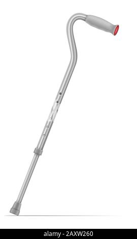 medical telescopic stick crutches vector illustration isolated on white background Stock Vector