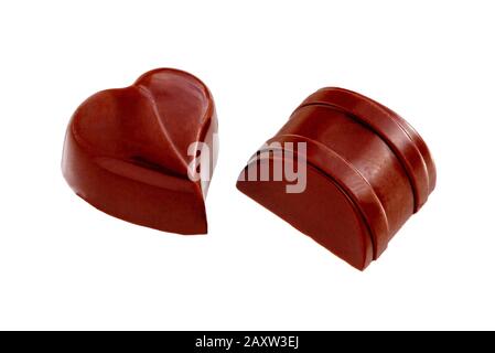 Chocolate candies sweets isolated on a white background. Chocolate candy assorted Stock Photo