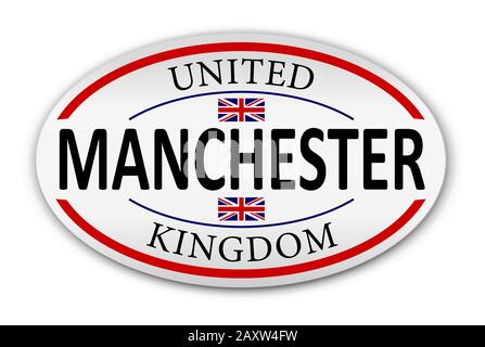 Manchester British Flag.Vector emblem on a white background Stock Vector