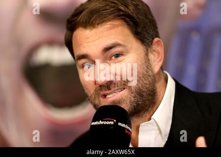 Eddie Hearn during the press conference at Emerald Headingley Stadium, Leeds. Stock Photo