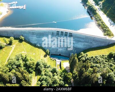 Aerial view of the dam in schluchsee, black forest, germany Stock Photo