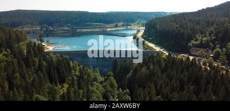 Aerial view of the dam in schluchsee, black forest, germany Stock Photo