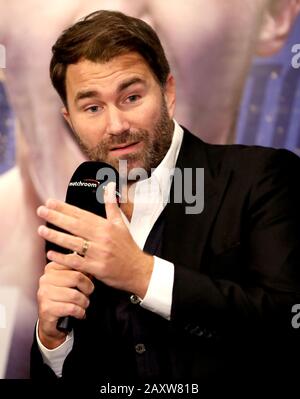 Eddie Hearn during the press conference at Emerald Headingley Stadium, Leeds. Stock Photo