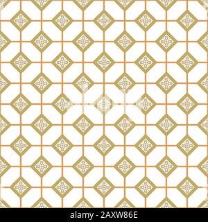 Geometric Azulejos portugal tile seamless pattern. Mediterranean ceramic tiles design pastel blue green colors. Stock Vector