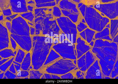 Abstract background with blue patterns and orange bends. Stock Photo