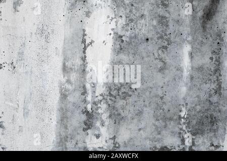 Abstract concrete wall background, grunge texture of old gray stone. Architecture rough backdrop. Cement, white plaster wallpaper. Urban monochrome pa Stock Photo