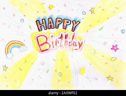 Happy Birthday To you drawing style for birthday card. Vector illustration  Stock Vector Image & Art - Alamy
