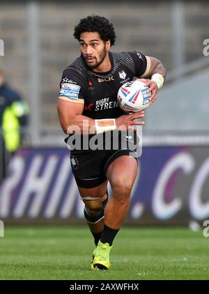 Toronto Wolfpack's Ricky Leutele during the Betfred Super League match at the AJ Bell Stadium, Salford. Stock Photo