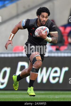 Toronto Wolfpack's Ricky Leutele during the Betfred Super League match at the AJ Bell Stadium, Salford. Stock Photo