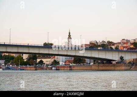 Old bridge and St Michael's Cathedral, historical center, Belgrade, Serbia Stock Photo