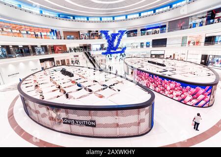 26 November 2019, UAE, Dubai: Louis Vuitton store in Dubai Mall, panoramic view Stock Photo