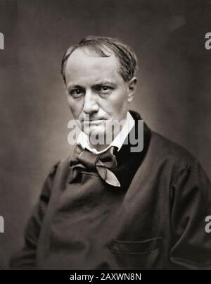 Charles Pierre Baudelaire, 1821 – 1867. French poet, essayist and art critic. After a contemporary print. Stock Photo