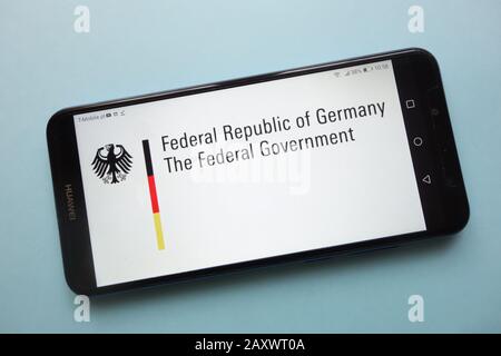 The Federal Government of Germany logo displayed on smartphone Stock Photo
