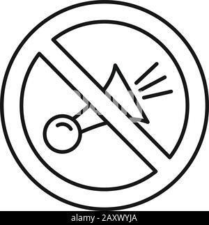 No honk icon. Outline no honk vector icon for web design isolated on white background Stock Vector