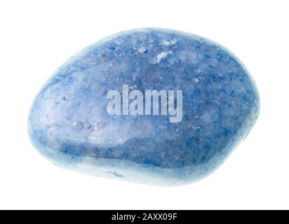 polished blue aventurine gemstone cutout on white background Stock Photo