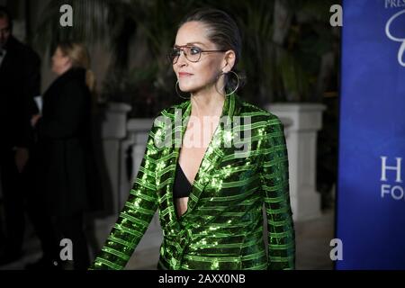 Actress Sharon Stone attends Hollywood for the Global Ocean Gala at Beverly Hills on February 6, 2020 in Los Angeles, California. Stock Photo