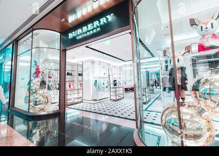 27 November 2019, UAE, Dubai: Burberry children store in Emirates Mall Stock Photo