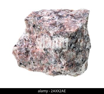 rough pink granite rock cutout on white background Stock Photo