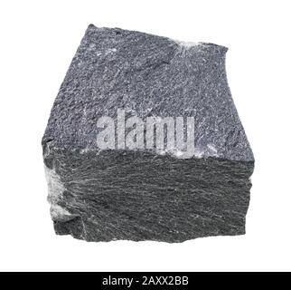 unpolished hyalobasalt rock cutout on white background Stock Photo