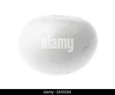 polished milky quartz gemstone cutout on white background Stock Photo