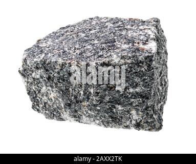 unpolished nepheline syenite rock cutout on white background Stock Photo