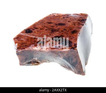 natural mahogany obsidian cutout on white background Stock Photo