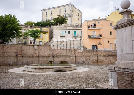 View of the monumental fountain 'Cavallina' in Genzano di Lucania. Basilicata, Italy Stock Photo
